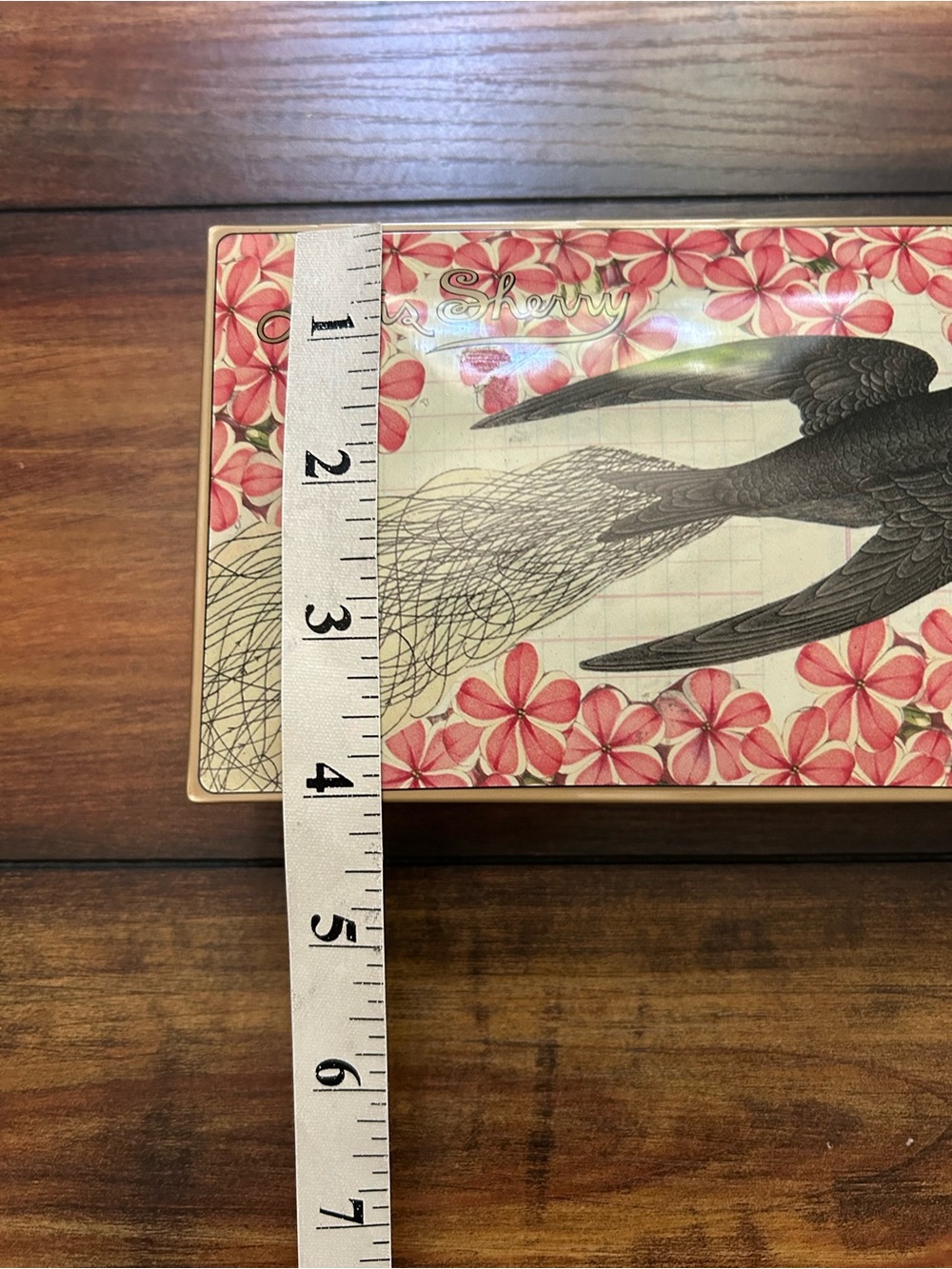 Louis Sherry Decorative Bird Tin with Pink Flowers - Picture 6 of 7